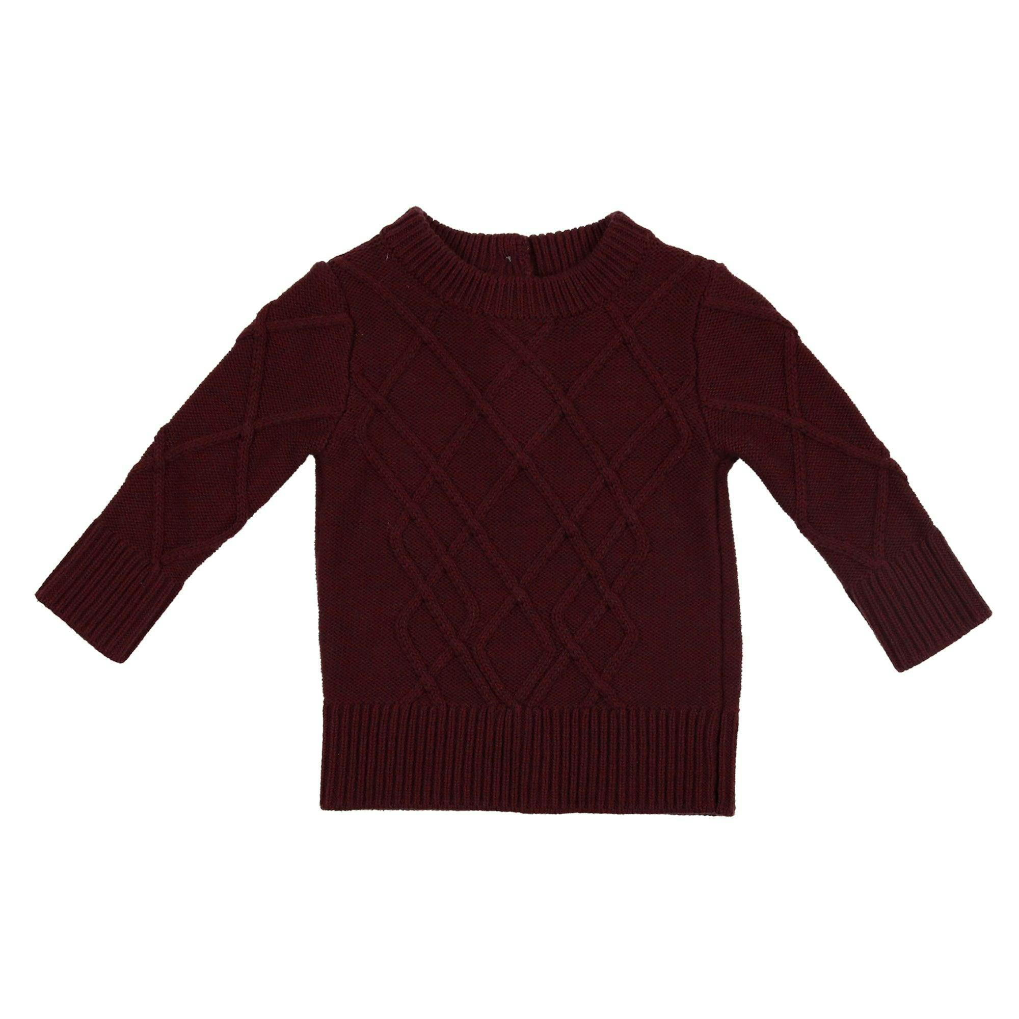 Chunky Cable Knit Ribbed Collar Sweater