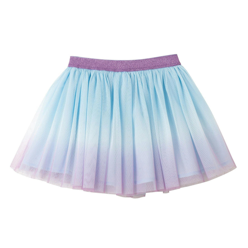 Tie Front Tee & Tutu Skirt | Blue Ombre