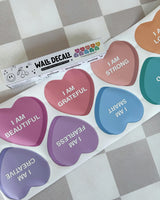 Peel & Stick Fabric Wall Stickers - Affirmation Candy Hearts Brights