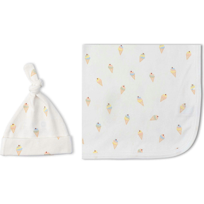 Organic Swaddle Blanket & Hat Set