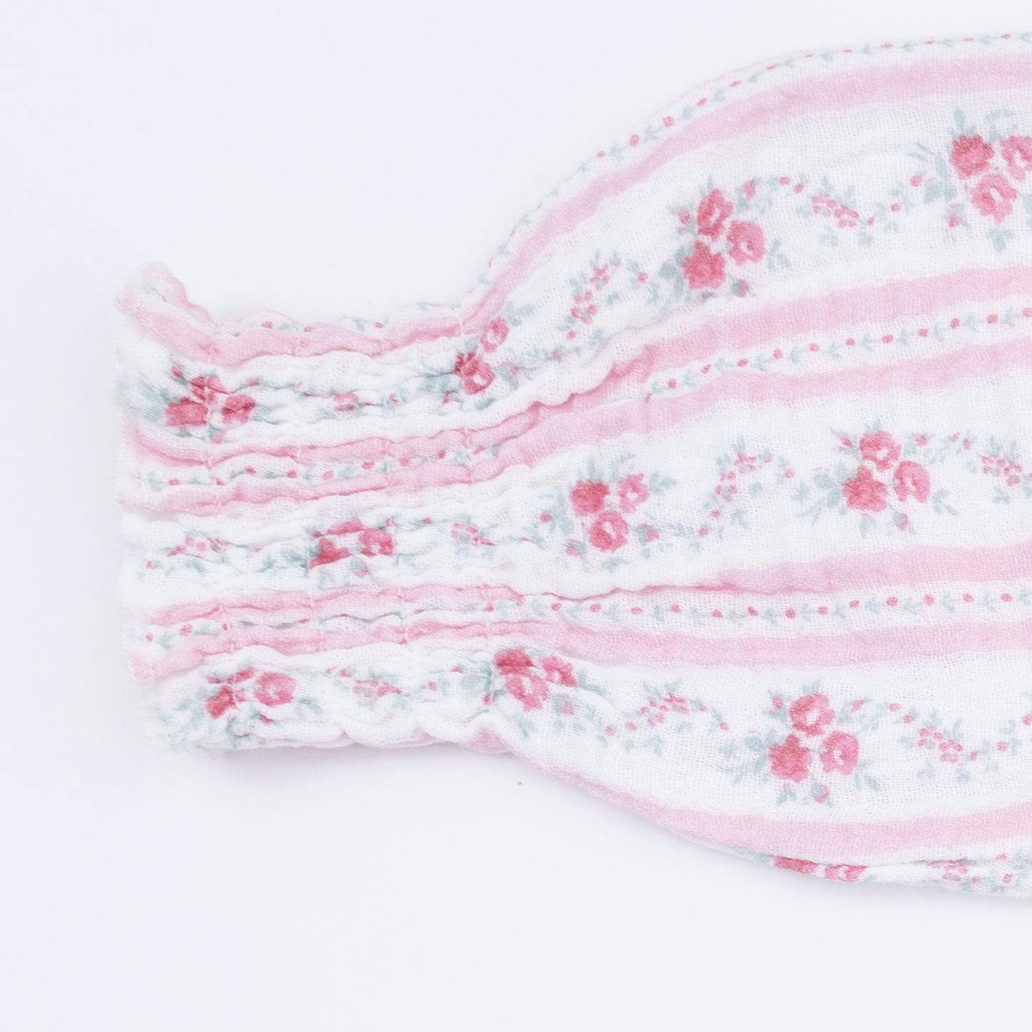 Winding Roses Stripe - Long Sleeve Smocked Bubble with Tutu