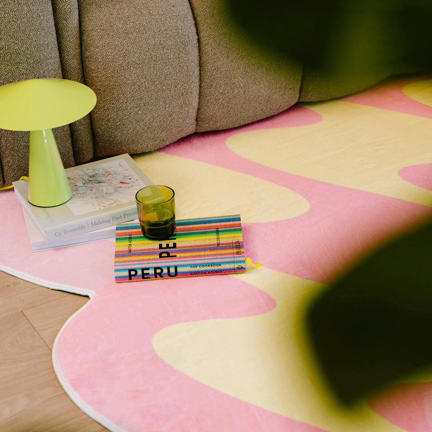 Pastel Irregular Shaped Wavy Rug by Johann Banta