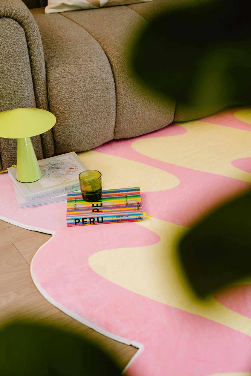 Pastel Irregular Shaped Wavy Rug by Johann Banta