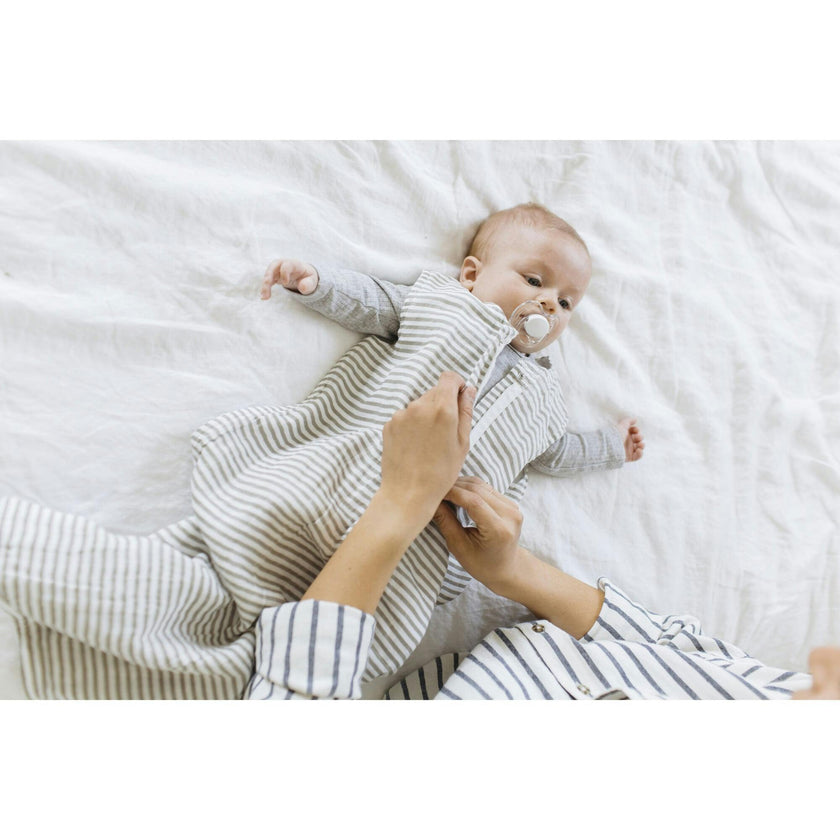 Cotton Muslin Sleep Bag - Grey Stripe