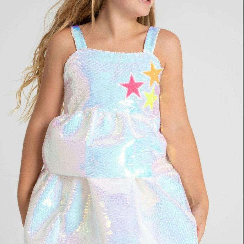 Tiered Stars Sequin Dress