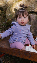 Organic Cotton Tunic And Legging Set Purple Hedgehog Print