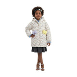 Cream Floral Bow Hooded Coat