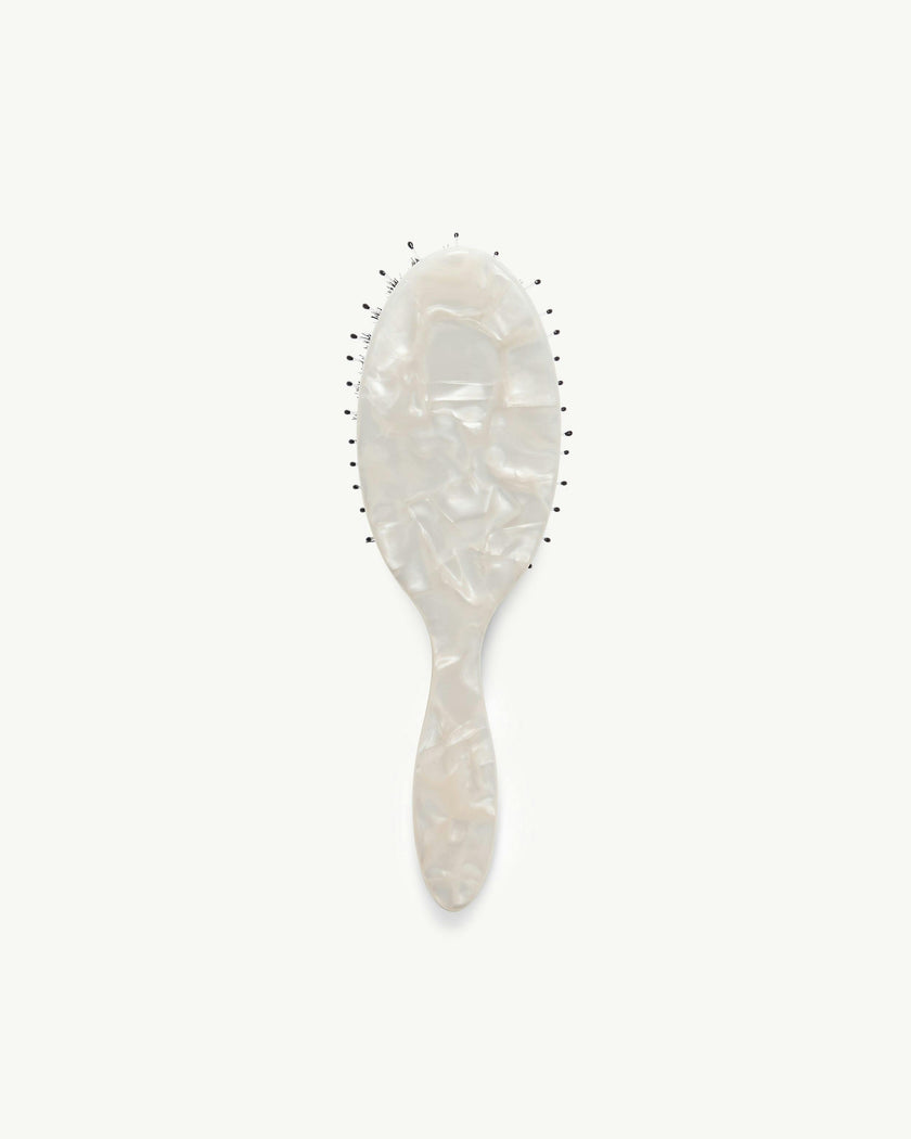 Travel Hair Brush in White Shell