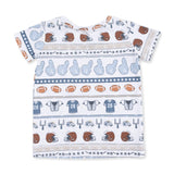 Football Stripe - Short Sleeve Loungewear Set
