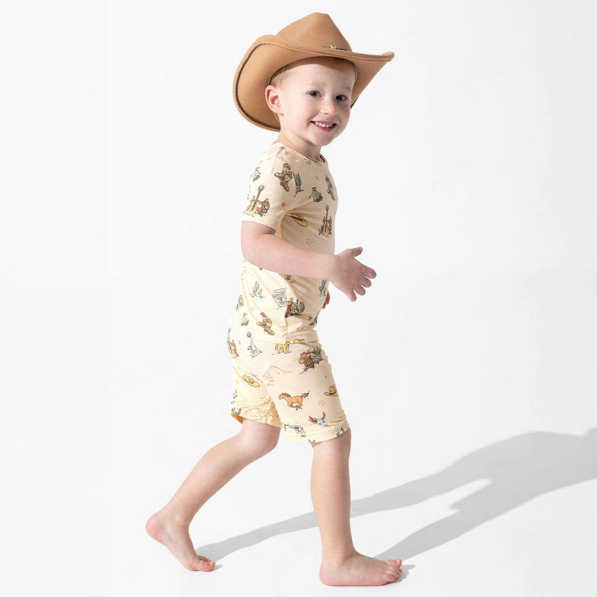 Cowboy Bamboo Kids Pajama Short Set