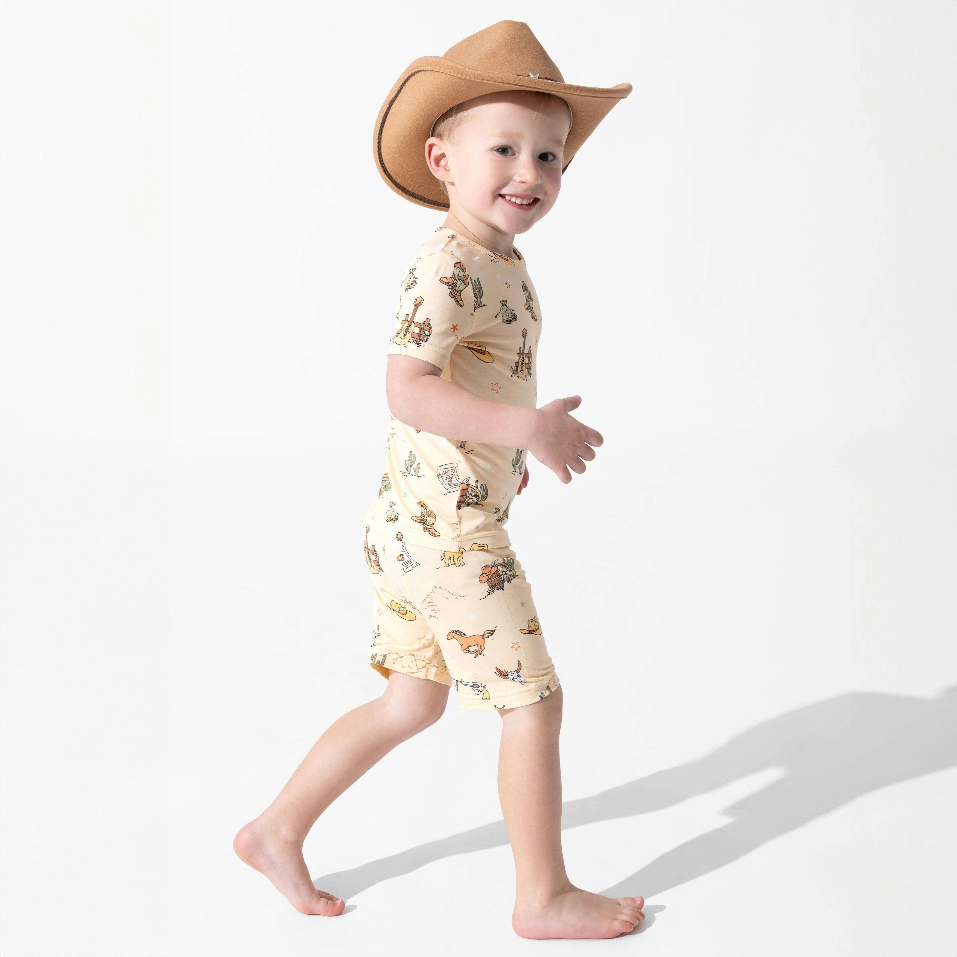 Cowboy Bamboo Kids Pajama Short Set
