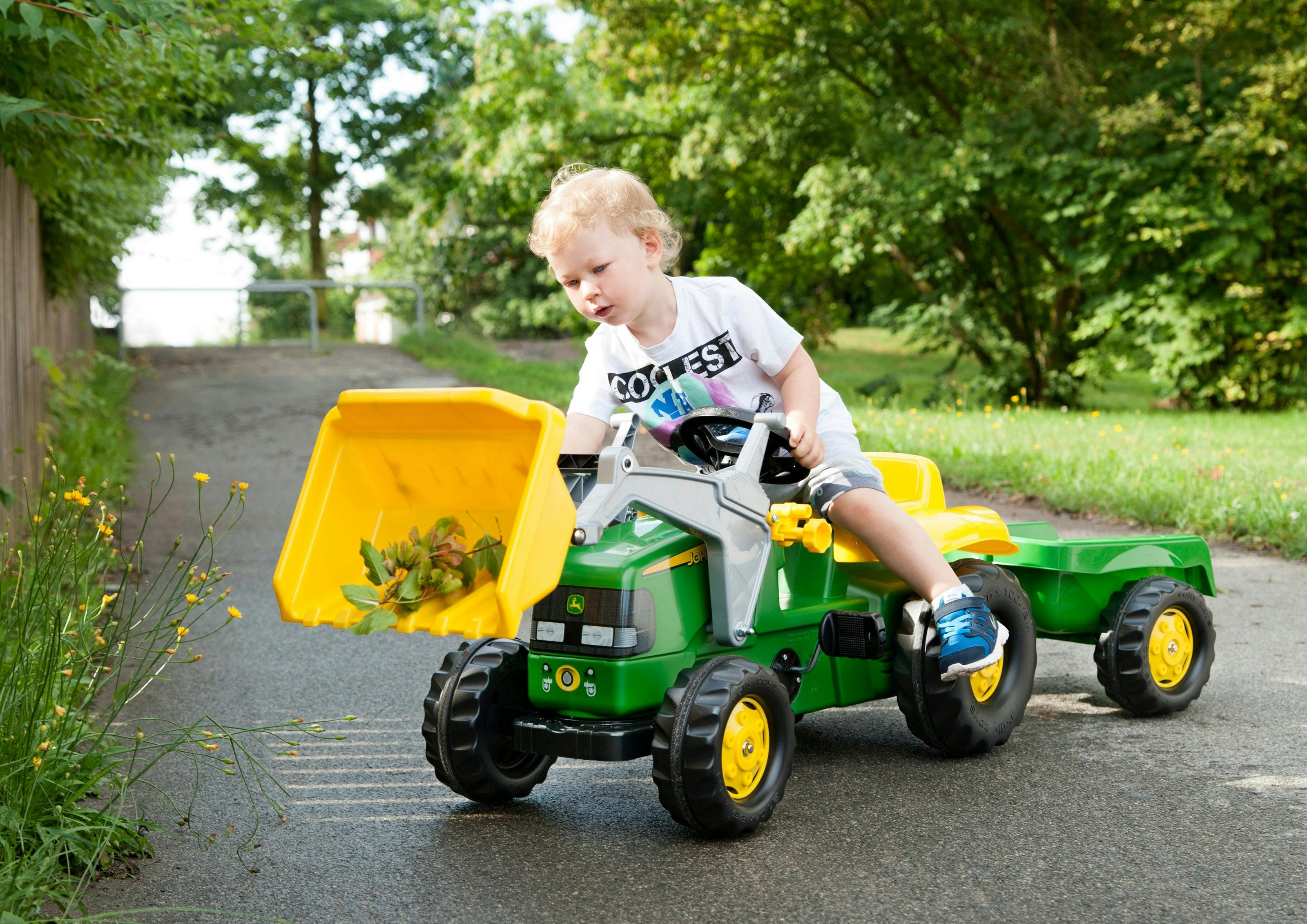 John Deere Kid Tractor w/Trailer