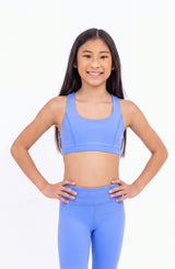 Petal- Double Strap Reversible Sports Bra - Perwinkle/Black