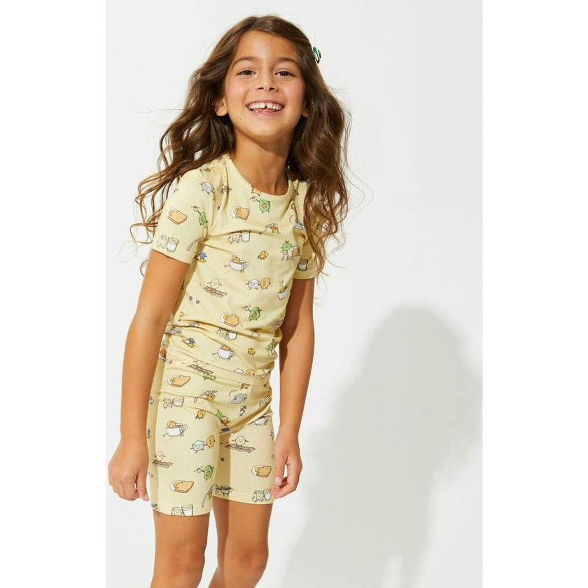 Love You Brunches Bamboo Kids Pajama Short Set