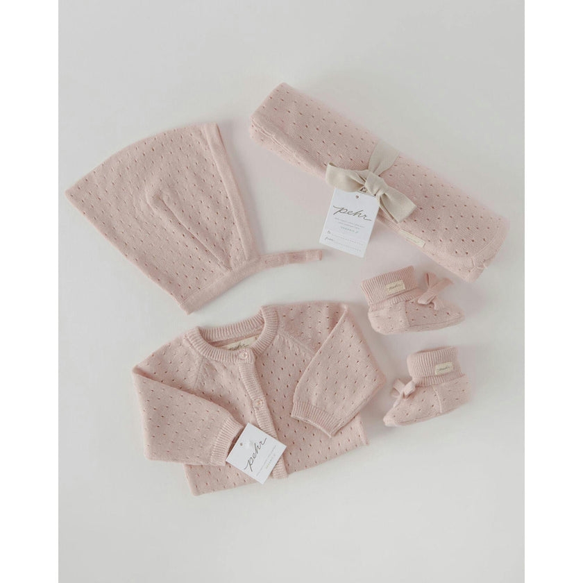 Pointelle Knit Gift Set - Soft Peony
