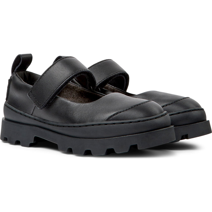 Brutus Leather Mary Jane Shoes, Black