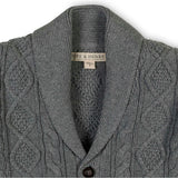 Organic Shawl Collar Cable Sweater Cardigan, Grey