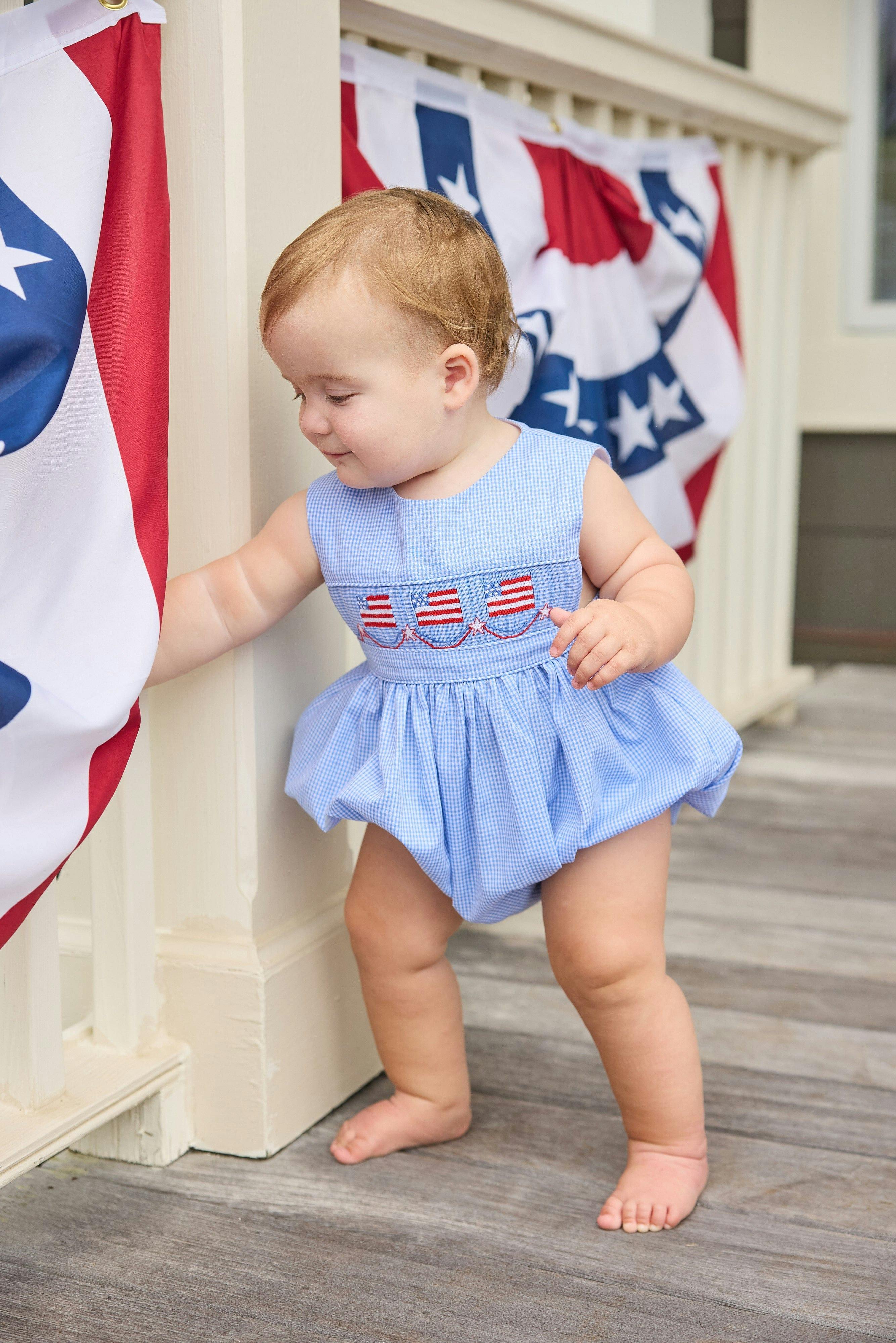 Smocked Apron Bubble - Flags