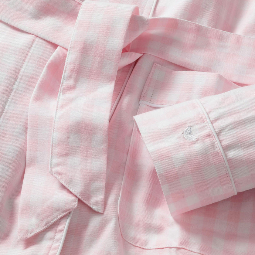 Kid's Twill Robe in Pink Gingham