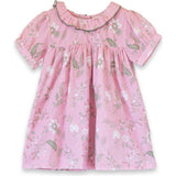 Toddler Emily dress with Lace trim | Pink and Green Fern