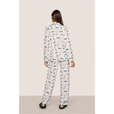 Gisele Printed TENCEL Modal Long PJ Set, White
