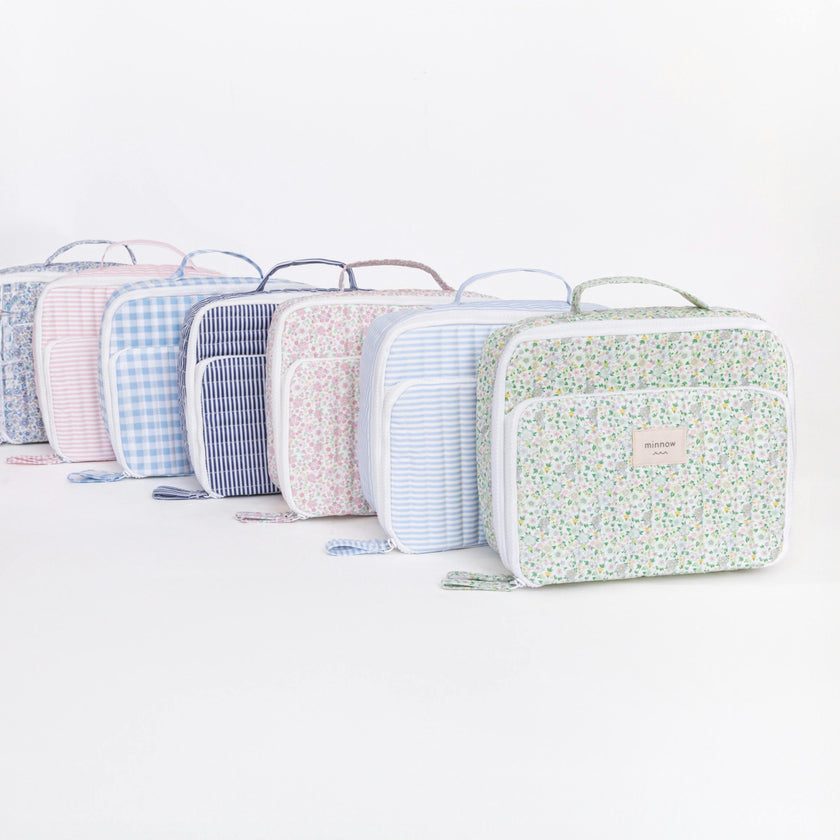 slate floral coated lunchbox