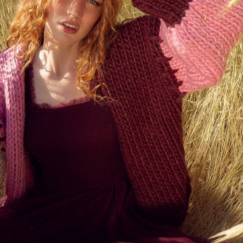 Marissa Sweater in Pink & Red