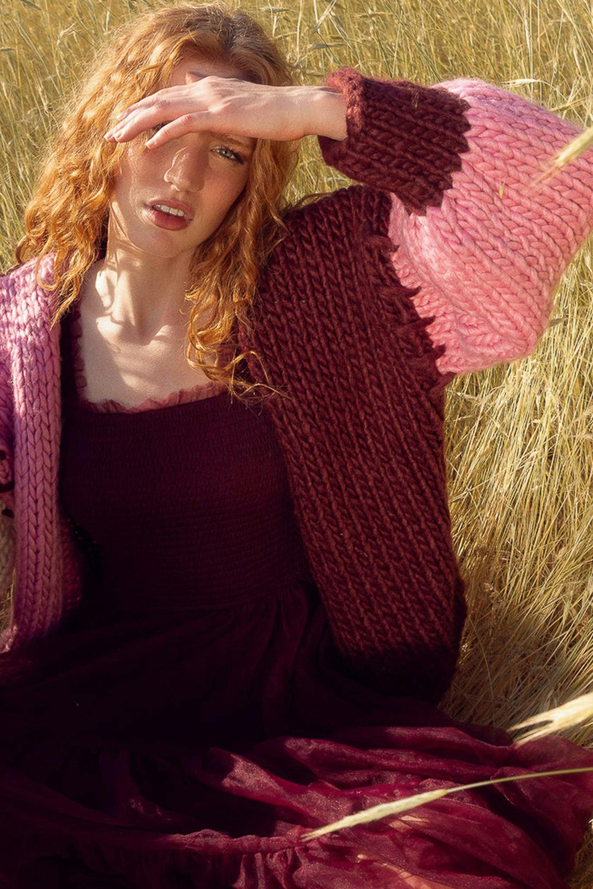 Marissa Sweater in Pink & Red