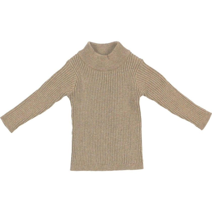Rib Knit Mock Polo Neck Long Sleeve Shirt