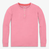 Kids stretch modal long sleeve henley PJ top