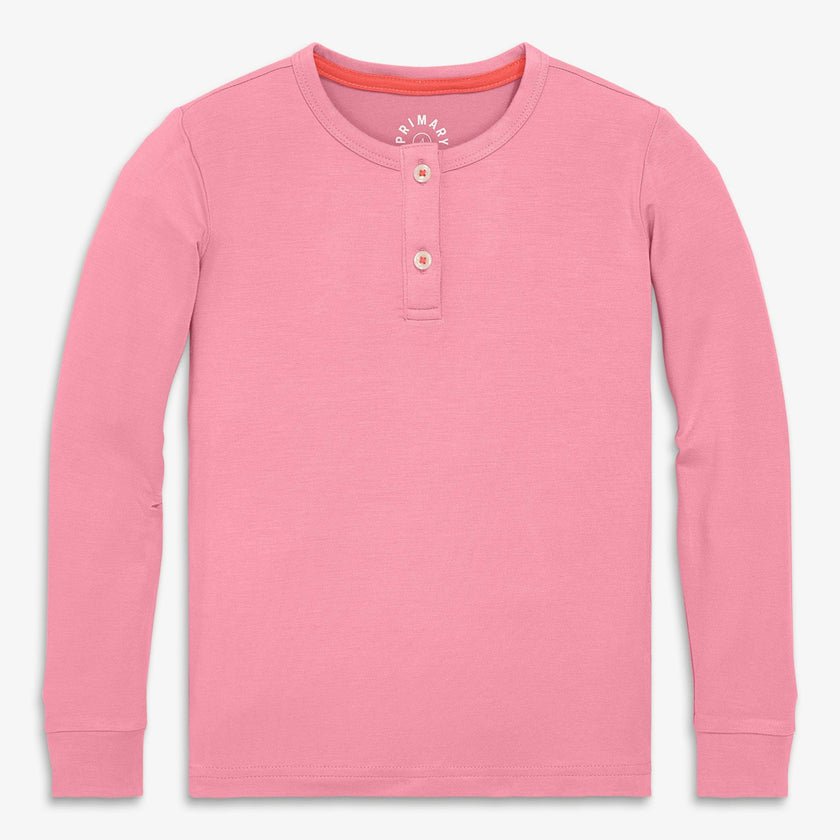 Kids stretch modal long sleeve henley PJ top