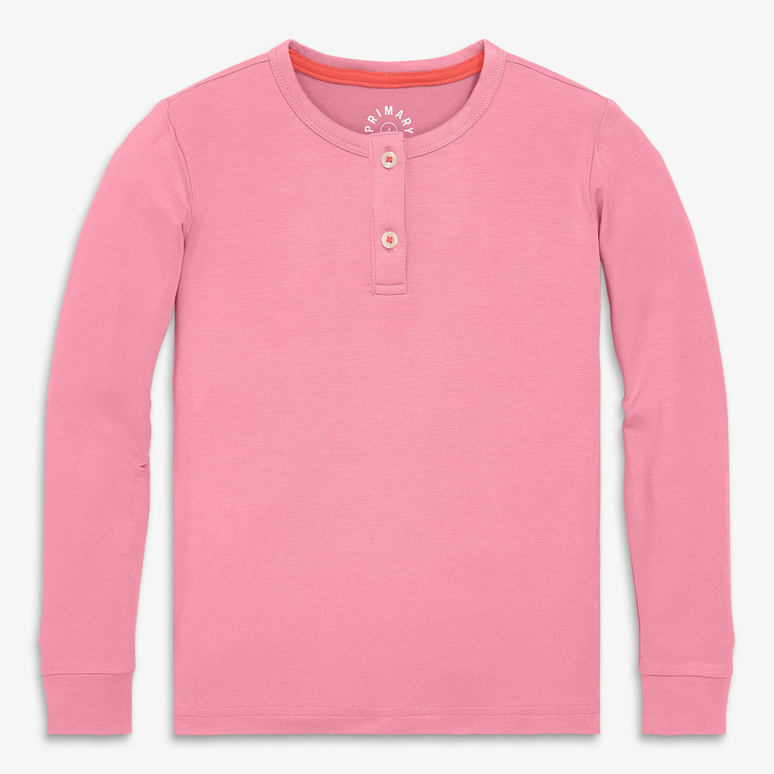 Kids stretch modal long sleeve henley PJ top