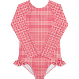 Girls Poppy Gingham Rashguard One Piece