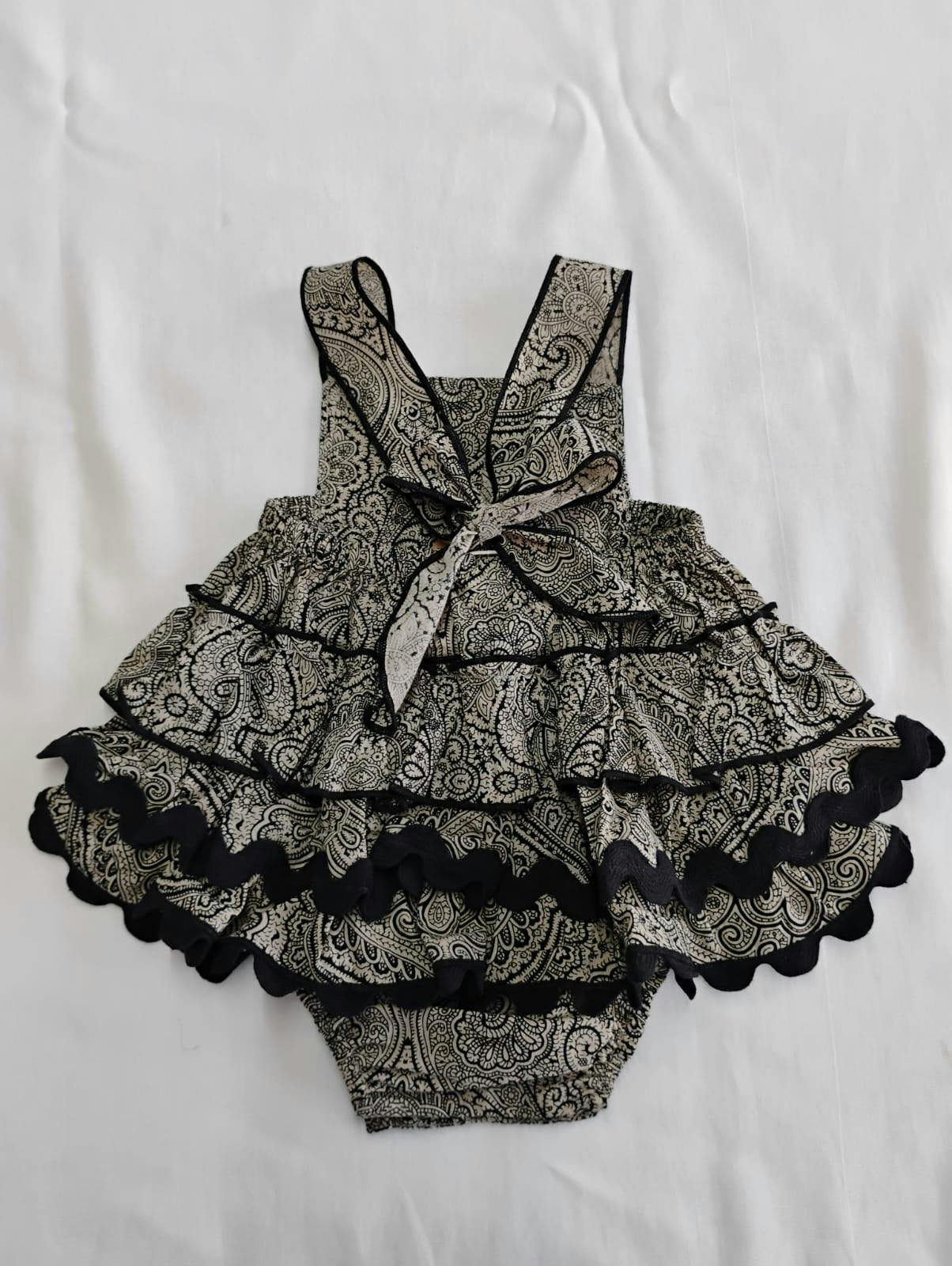 Racerback Romper Black and White