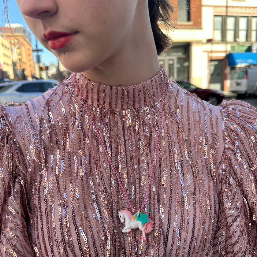 RAINBOW UNICORN CHARM NECKLACE