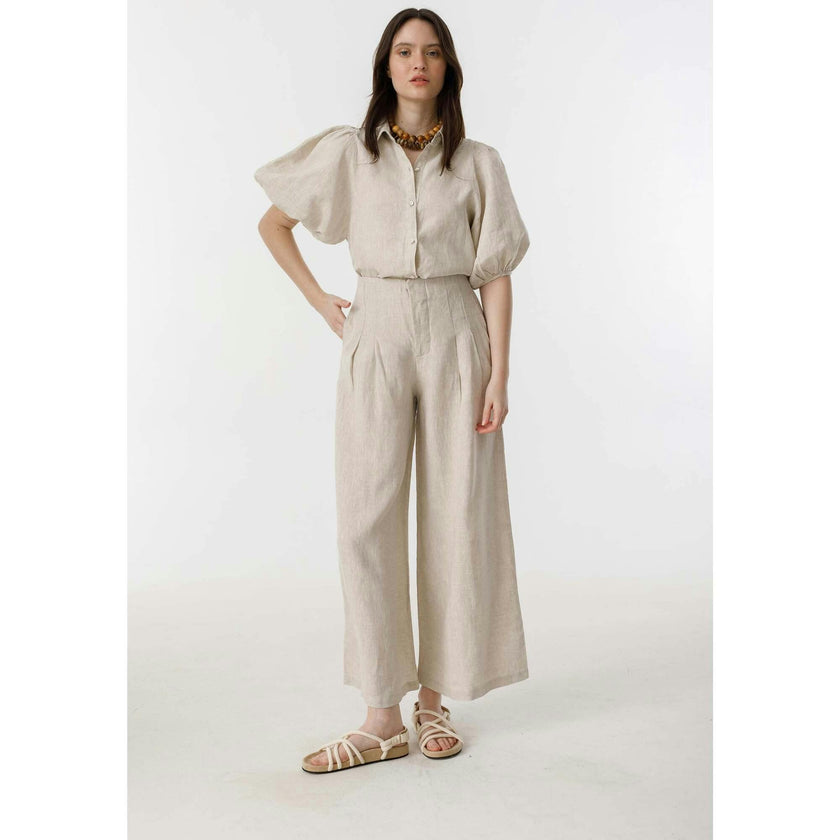 Culotte Linen Pants - Natural
