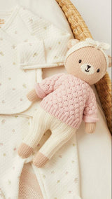 Bear with sweater and headband pink 11"