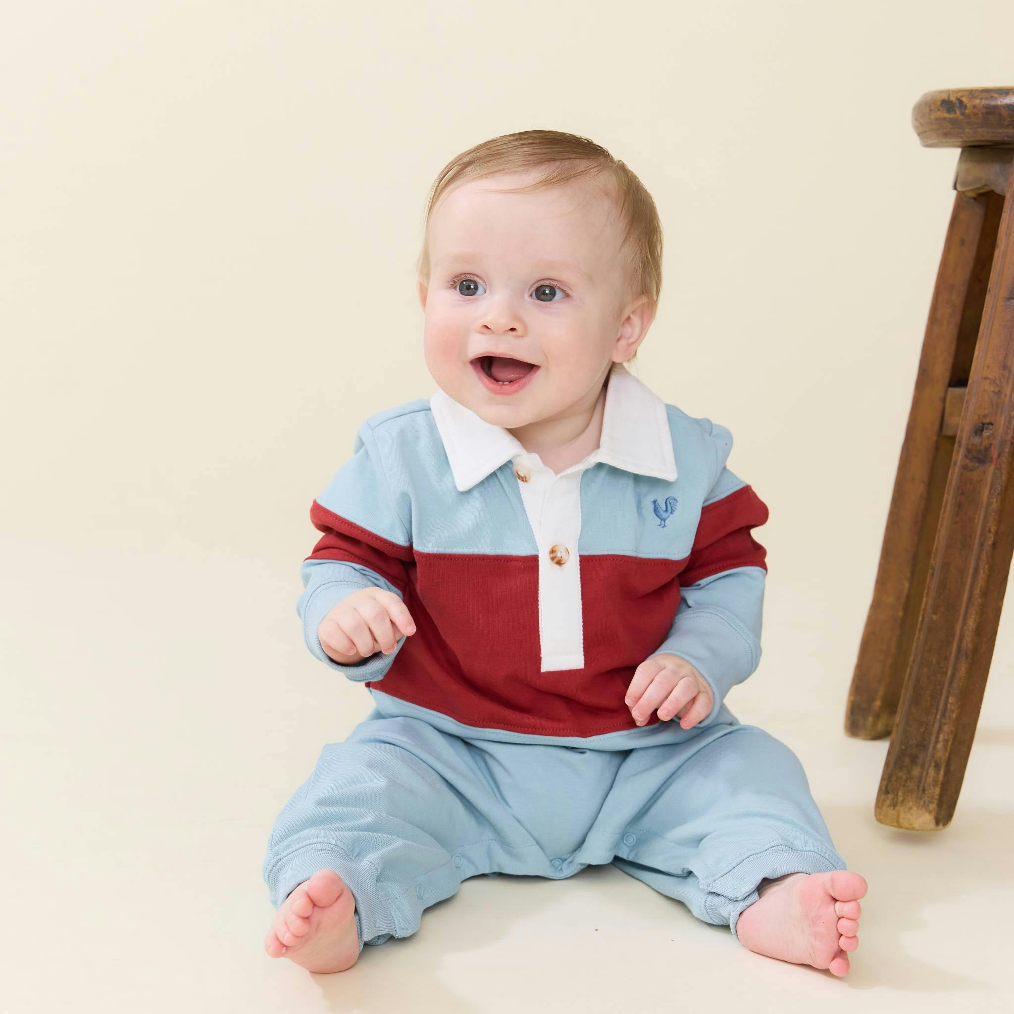 Baby Boys Albert Rugby Jumper - Navy White