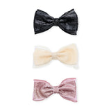 Multicolor Sequin Bow Clip Set