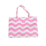 Packed Party Coastal Comfort Pink Scallops 2-in-1 Tote Towel Bag – Wave Print Beach Tote that Unfolds into a 64.5x34 Inch Towel for Beach and Pool Days