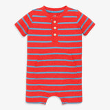 Baby heathered henley shortie in stripe