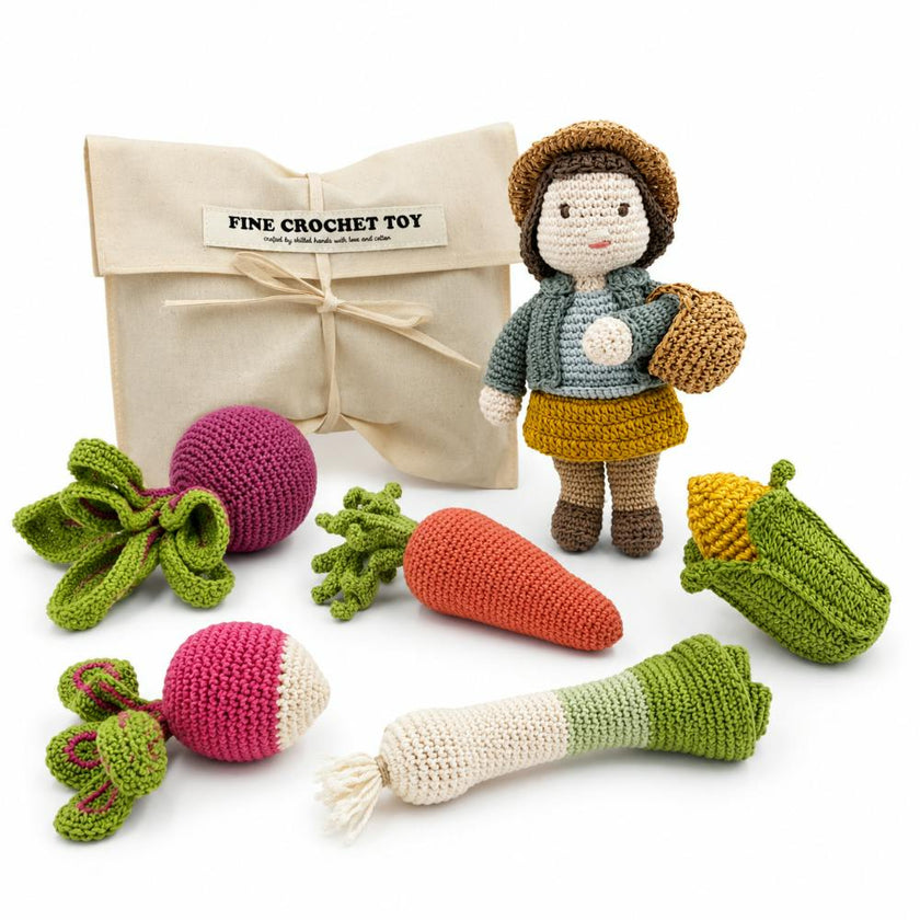 Jeanne Dujardin & Her Harvest Gift Set 👩🏻‍🌾 crochet doll and plushies 100% organic cotton