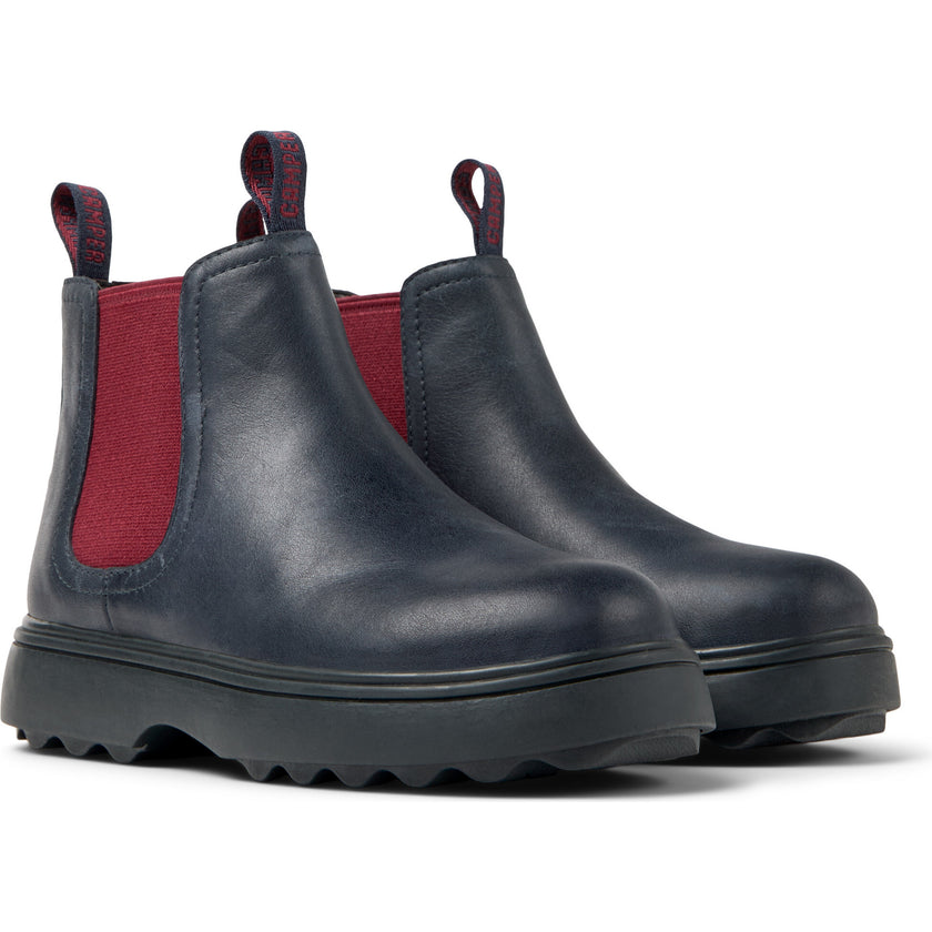 Kids Norte Leather Lace-Up Boots, Navy