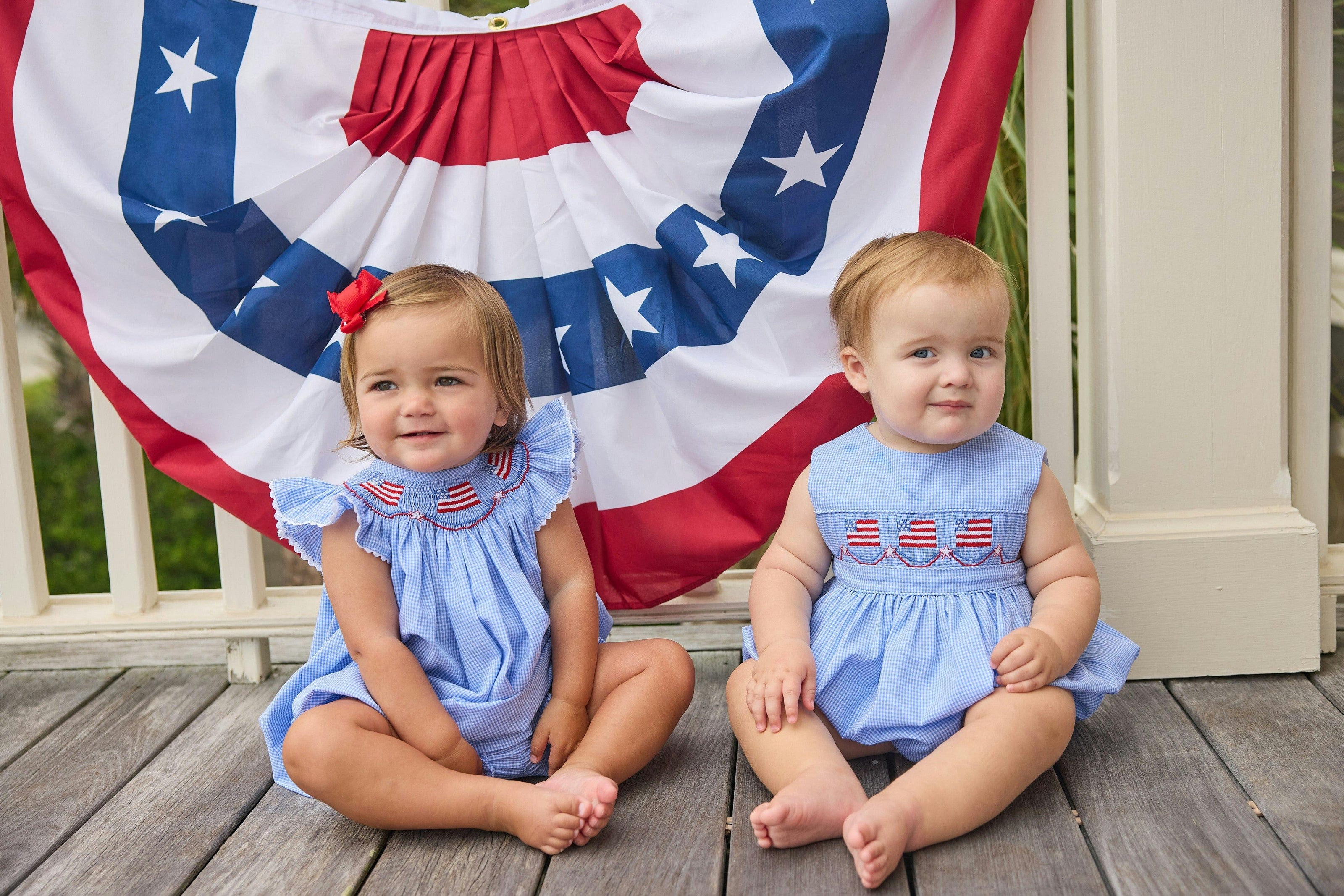Smocked Bishop Bubble - Flags