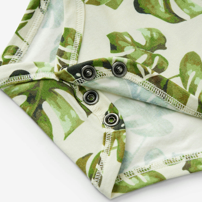 Island Leaf Cotton Stretch Long Sleeve One Piece