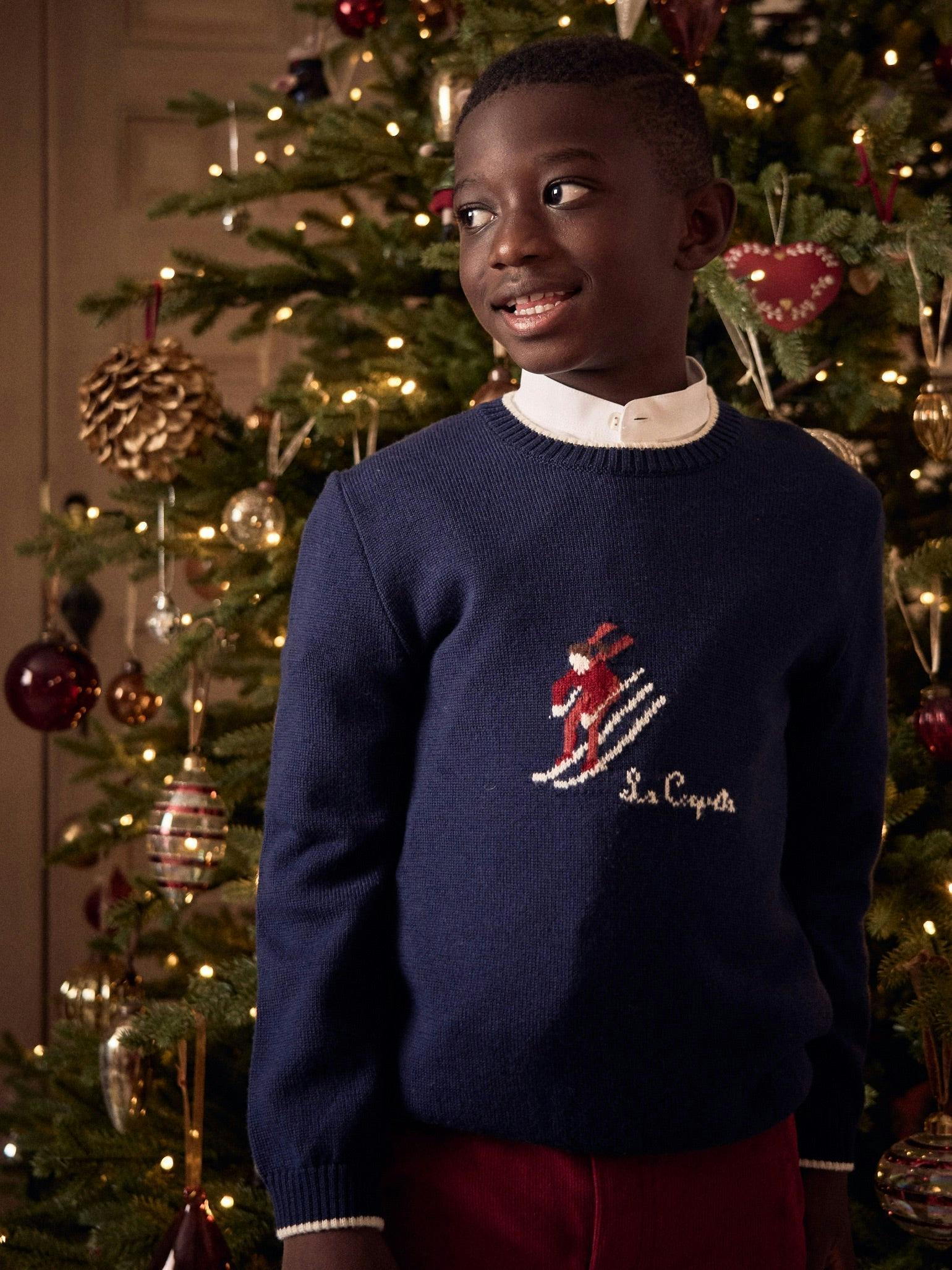 Navy Ski Merino Kids Jumper
