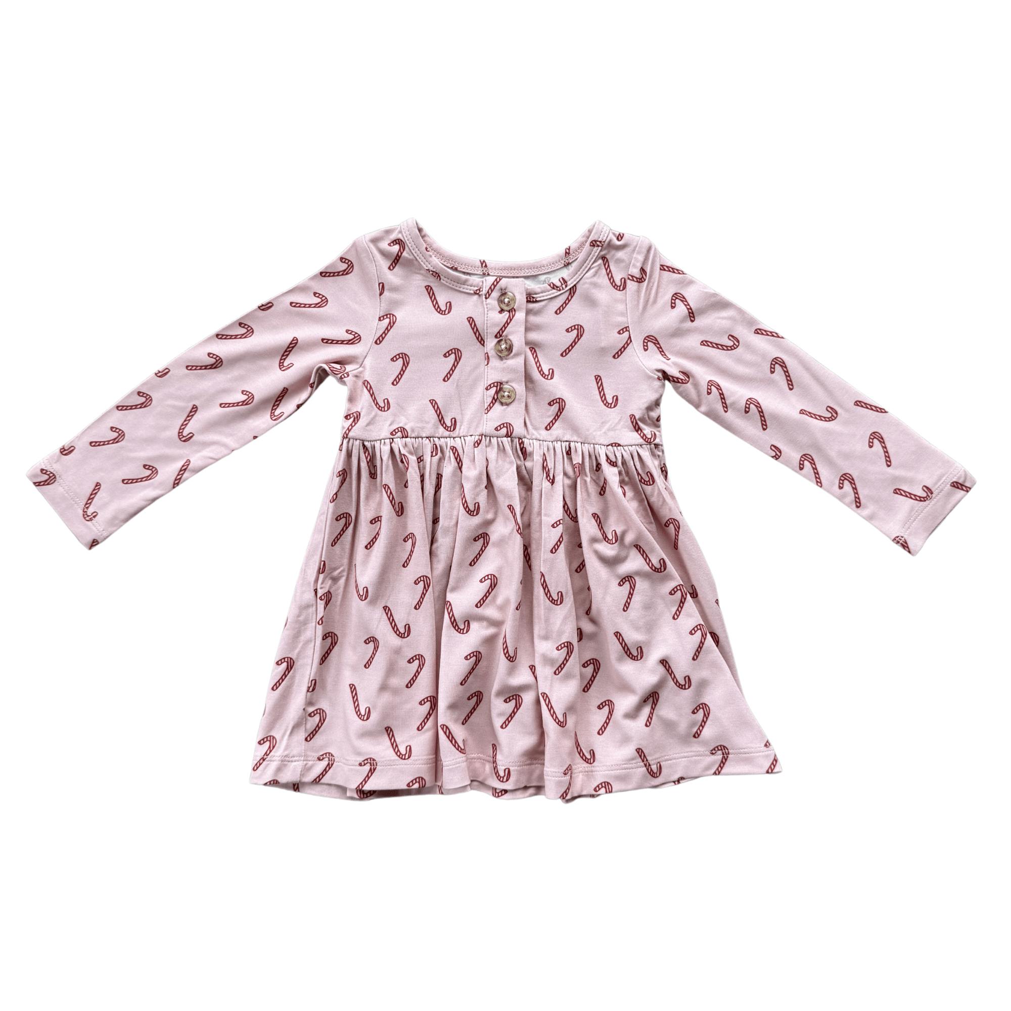 Long Sleeve Henley Dress Christmas Dogs