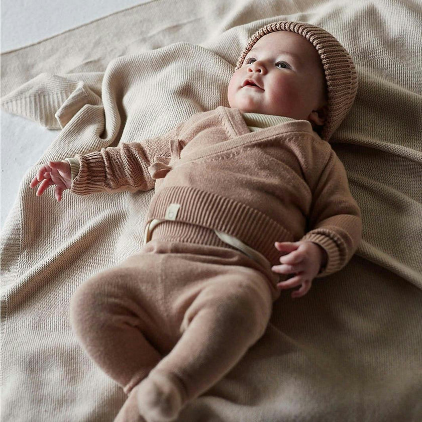 Knit Kimono Top & Footie Set