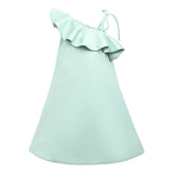 Green Petulla Off Shoulder Ruffle Dress
