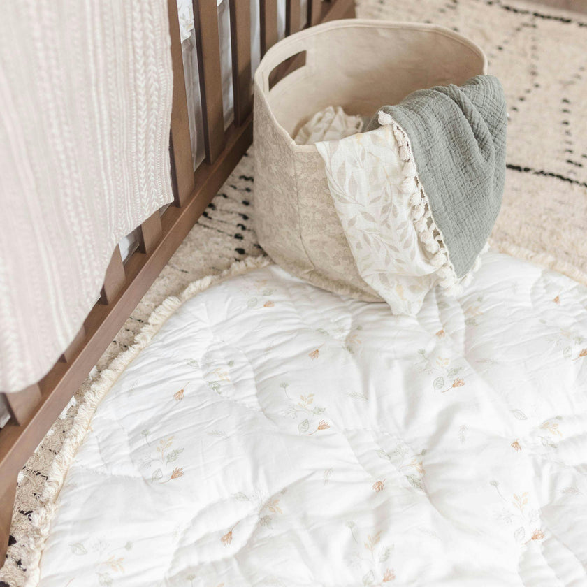 Willow Dainty Leaf Cotton Quilted Baby Play Mat